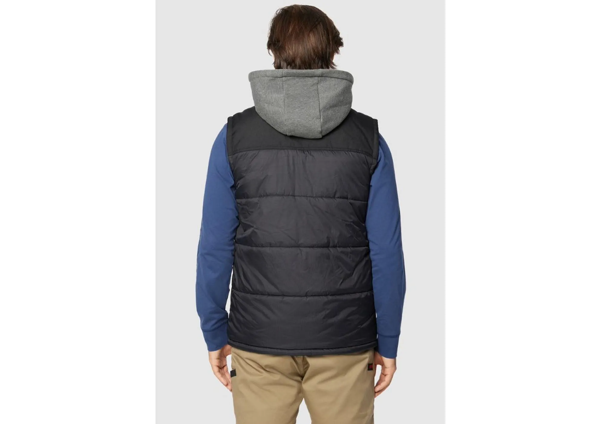 Caterpillar Mens Comfortable Durable Hooded Work Vest