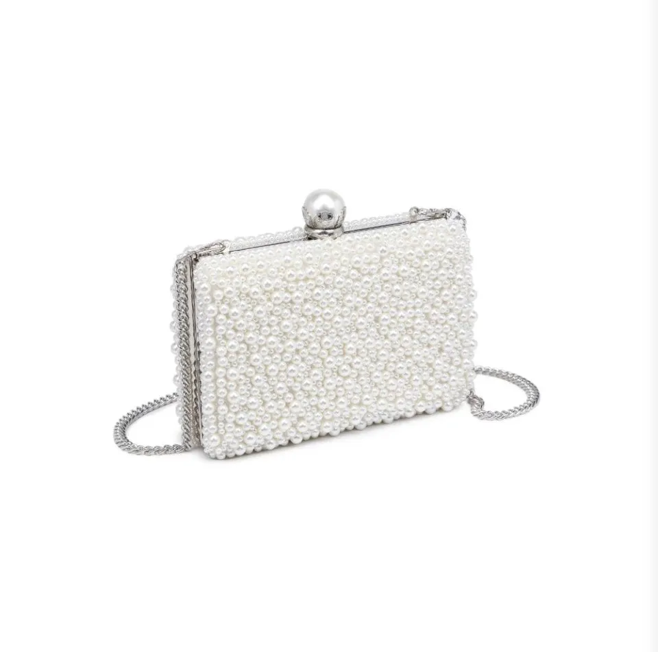 Catronia Pearl Beaded Clutch