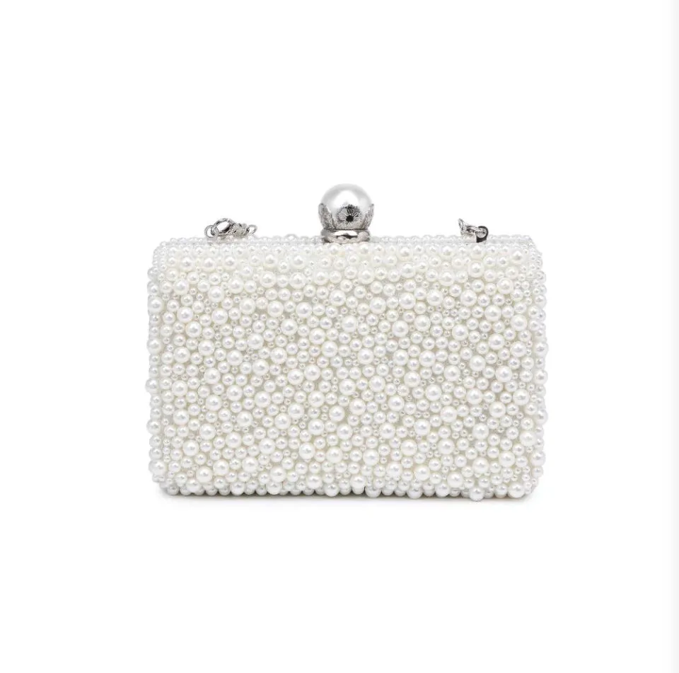 Catronia Pearl Beaded Clutch