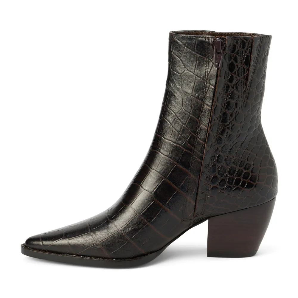 Caty Croc Pointed Toe Western Boots