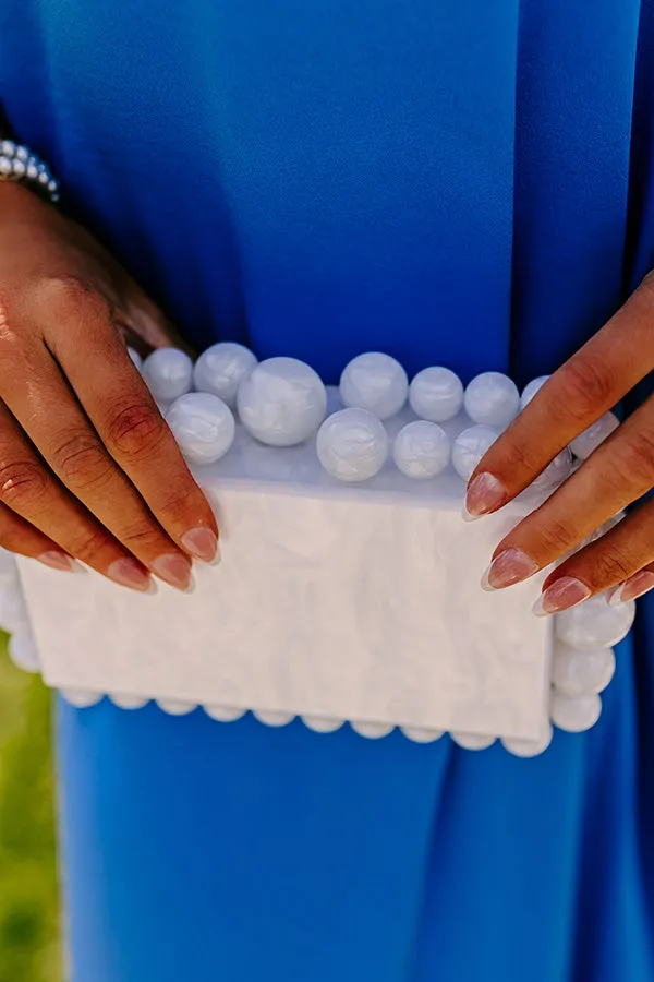 Cava Acrylic Clutch in White