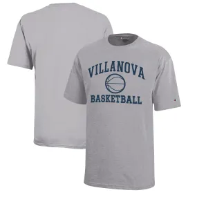 Champion  Villanova Wildcats Youth Gray Icon Logo Basketball T-Shirt