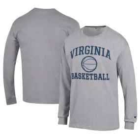 Champion  Virginia Cavaliers Gray Icon Logo Basketball Jersey Long Sleeve T-Shirt