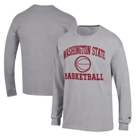 Champion Washington State Cougars Heather Gray Basketball Icon Long Sleeve T-Shirt