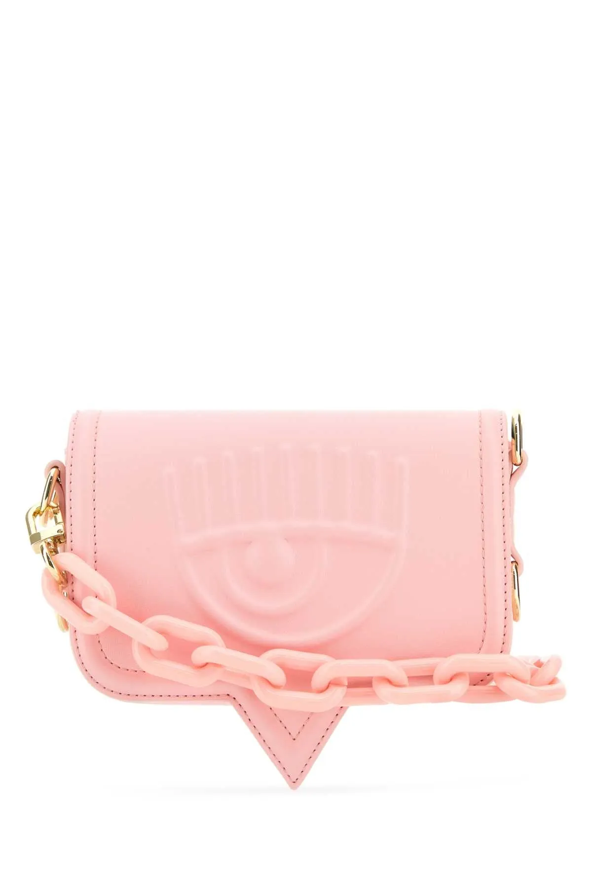 Chiara Ferragni Pink Synthetic Leather Small Eyelike Crossbody Bag