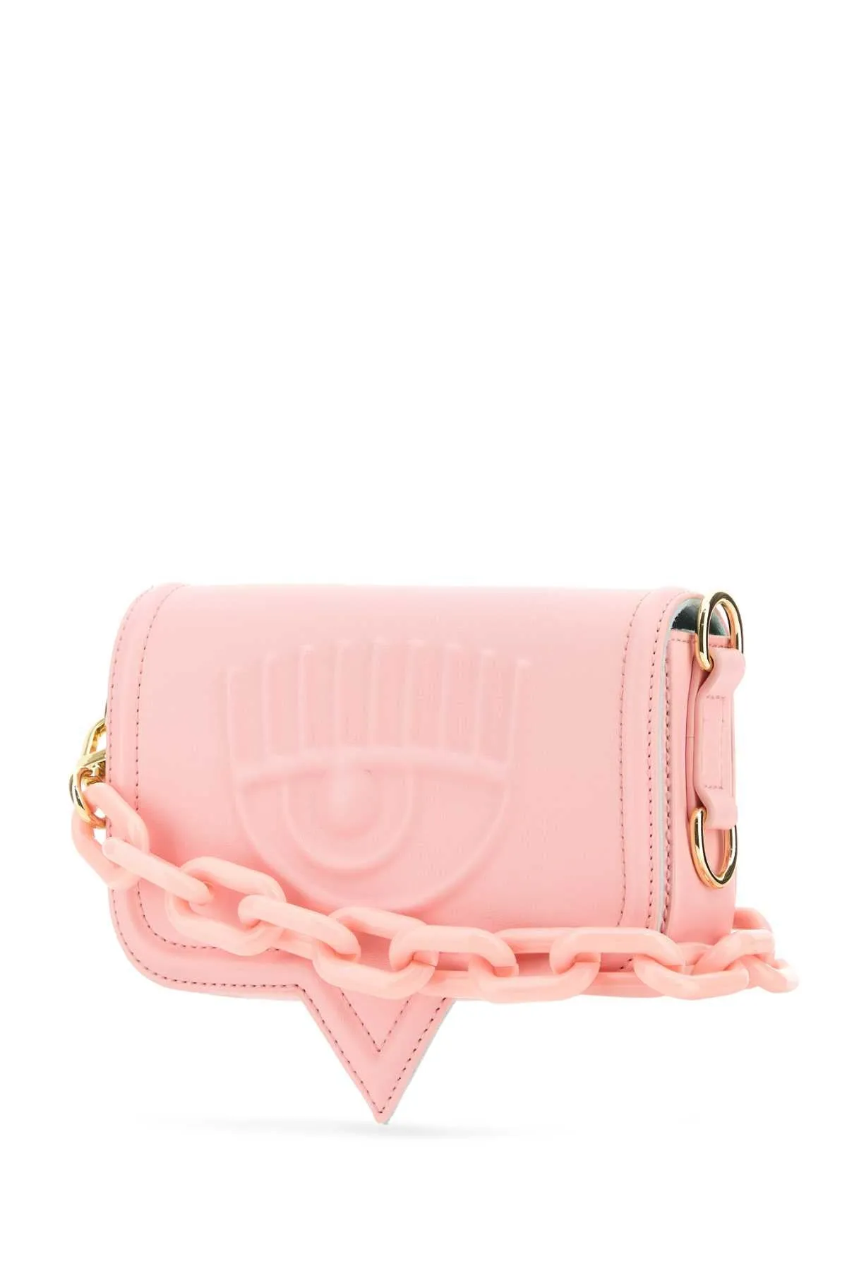 Chiara Ferragni Pink Synthetic Leather Small Eyelike Crossbody Bag