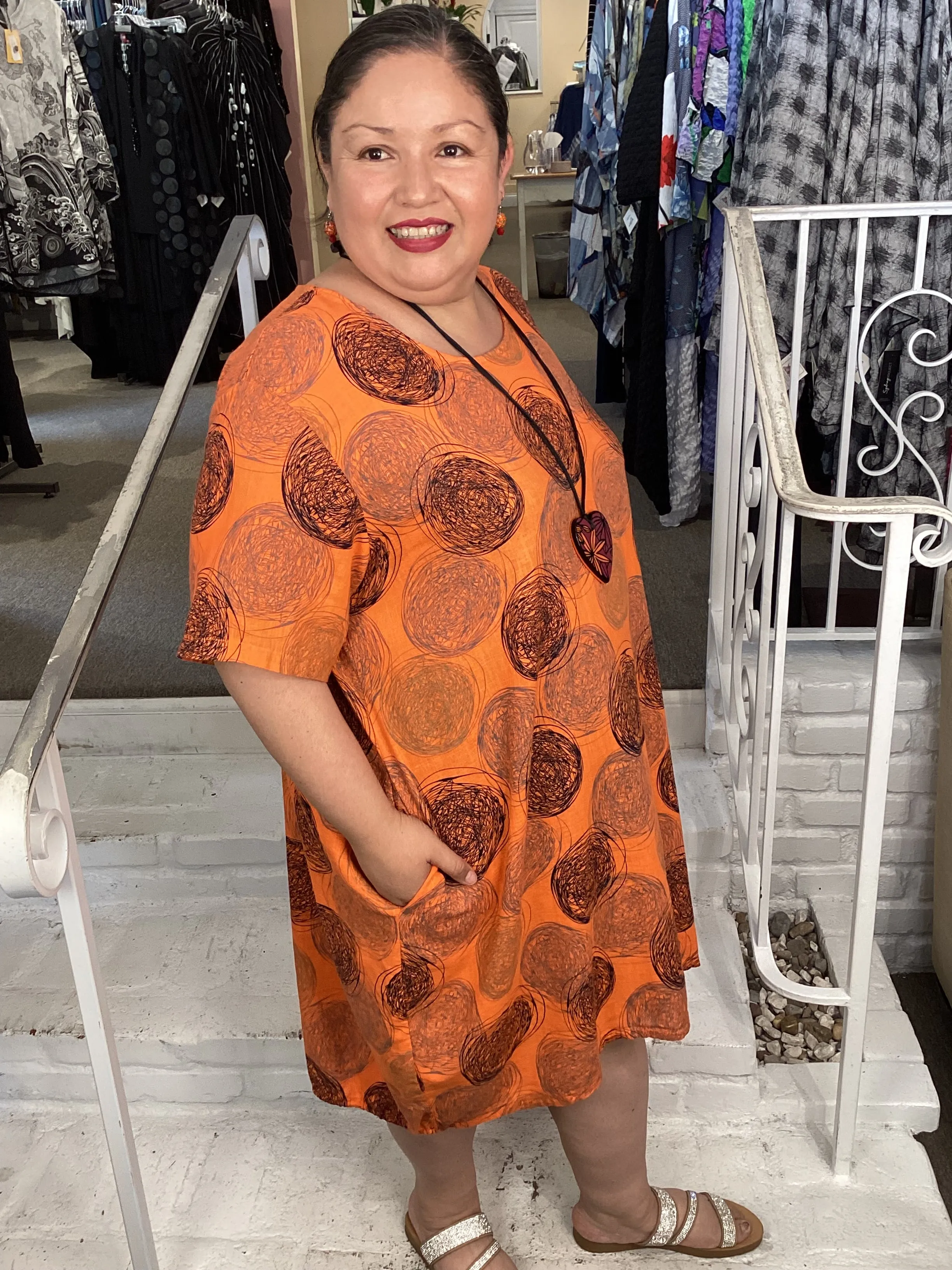 CIRCLE DRESS - CORAL