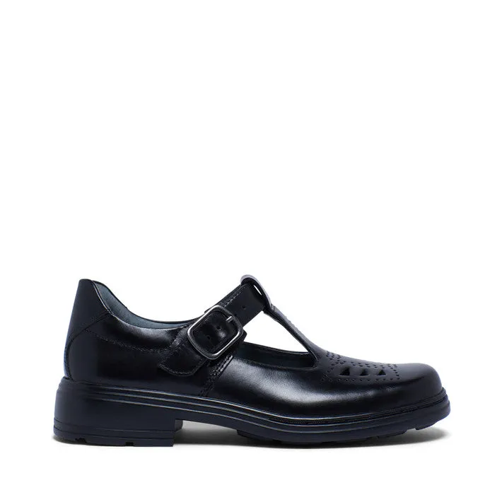 Clarks Ingrid Junior - Black Hi-Shine