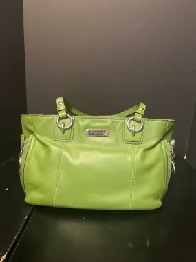 Coach Leather Tote Green Handbag (Size Medium)