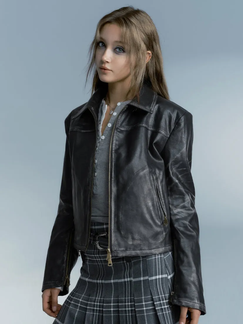 Compact High-End Smooth Leahter-Jacket