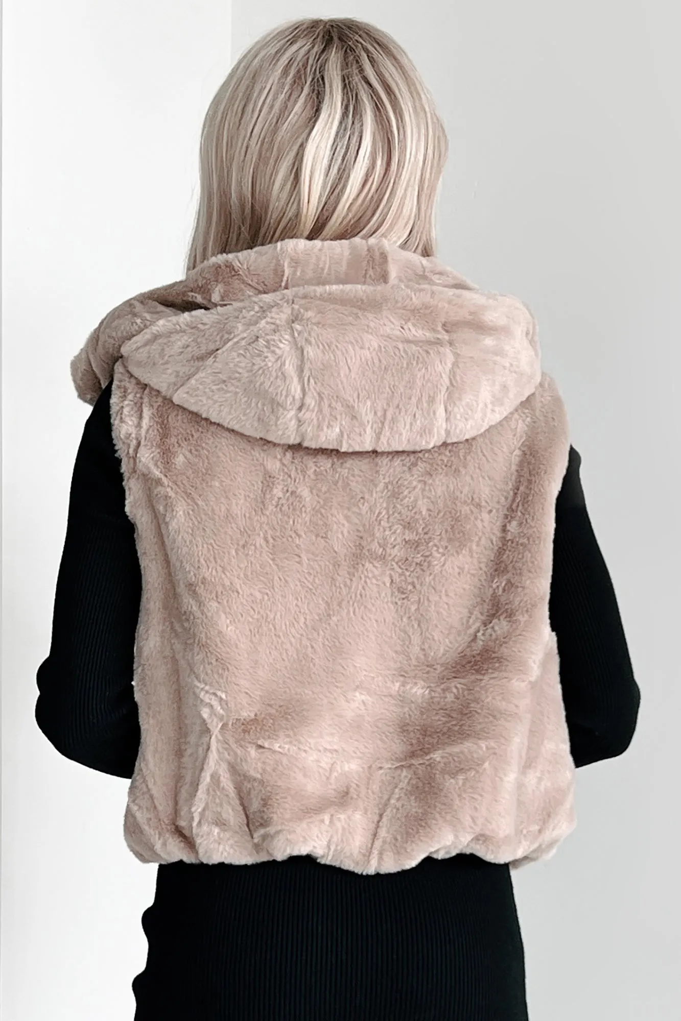 Confidence Is My Style Faux Fur Hooded Vest (Coco)