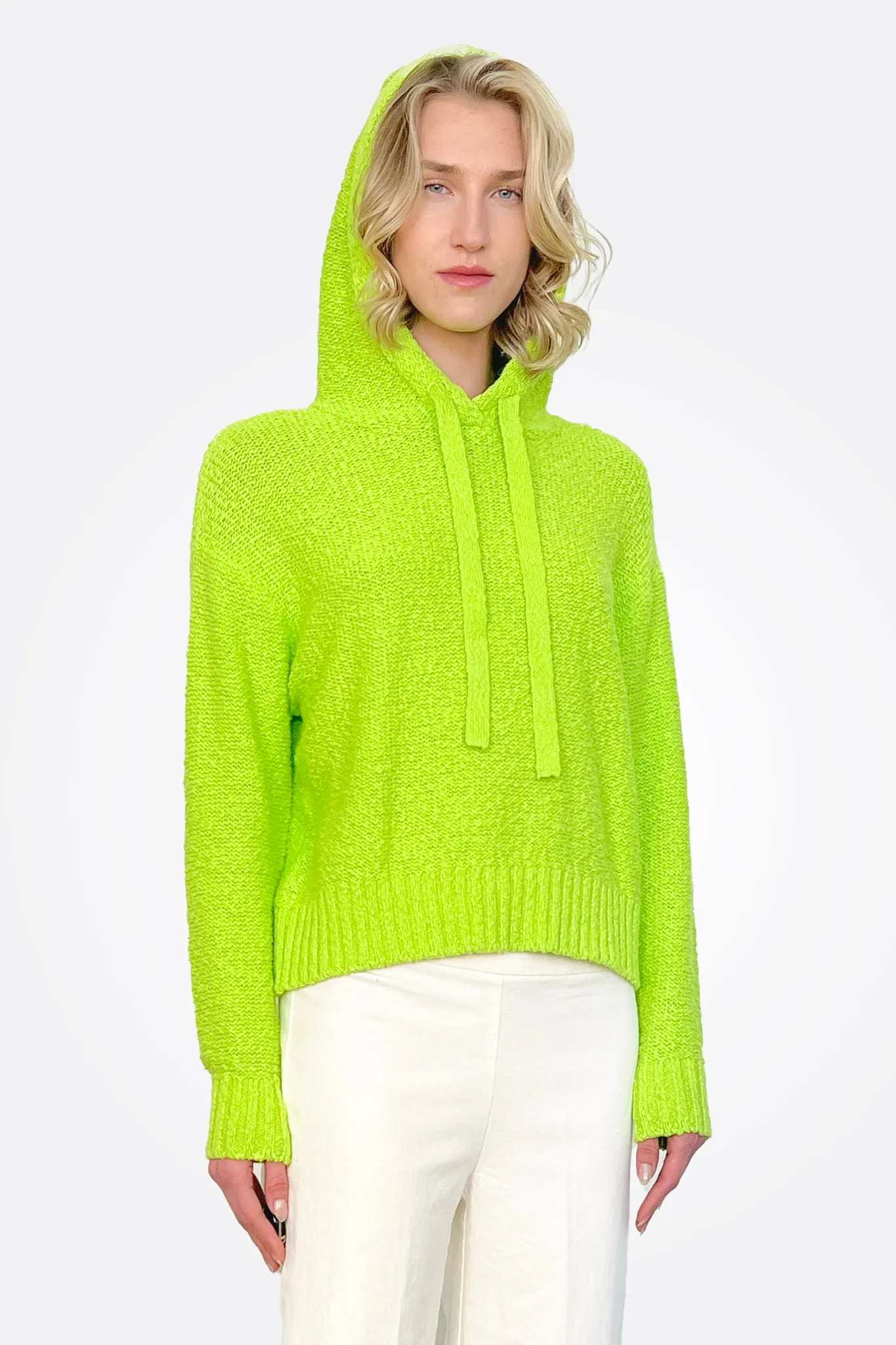 Cotton Slub Beachy Hoodie - Kiwi