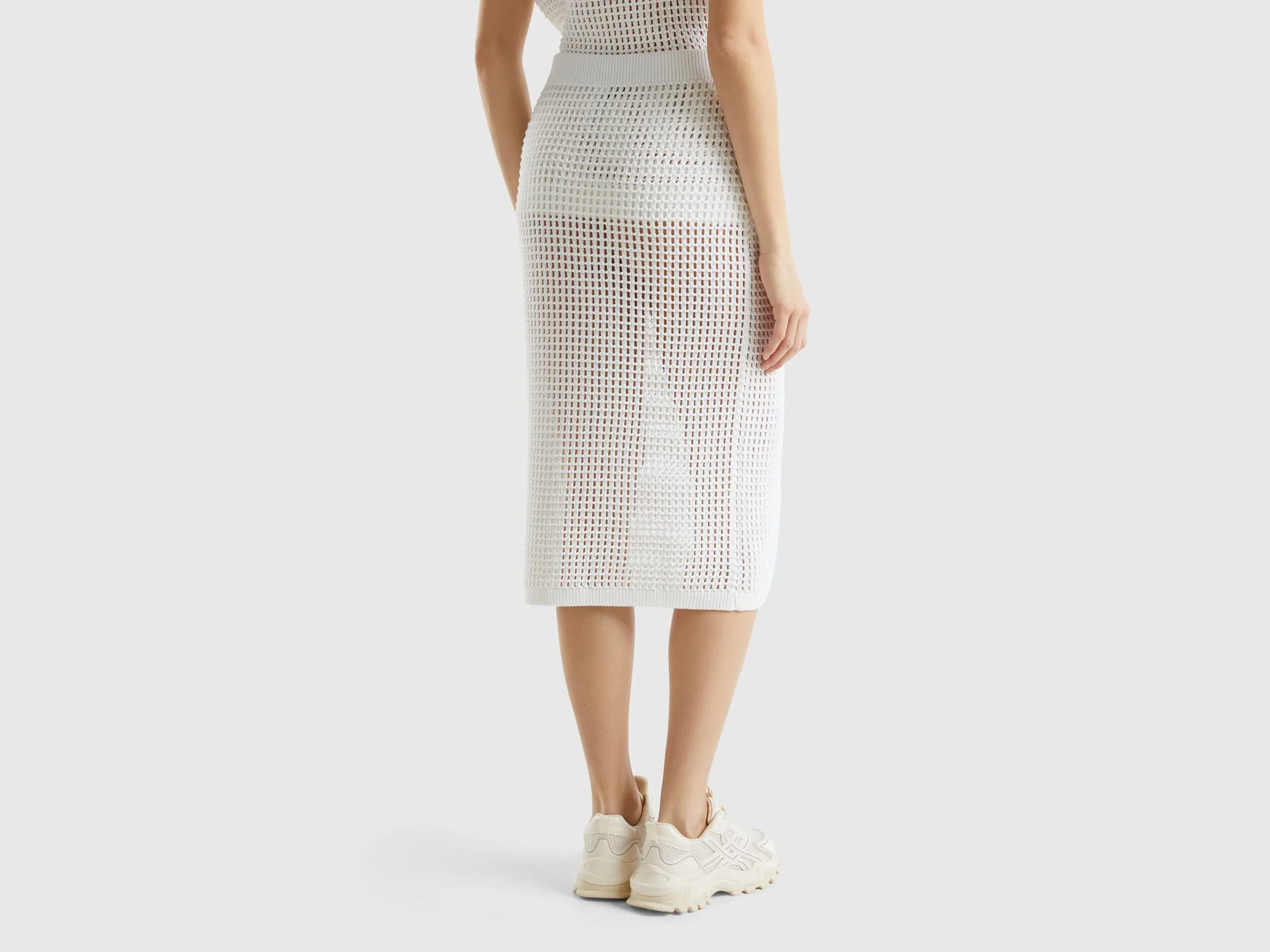 Crochet skirt - White | Benetton