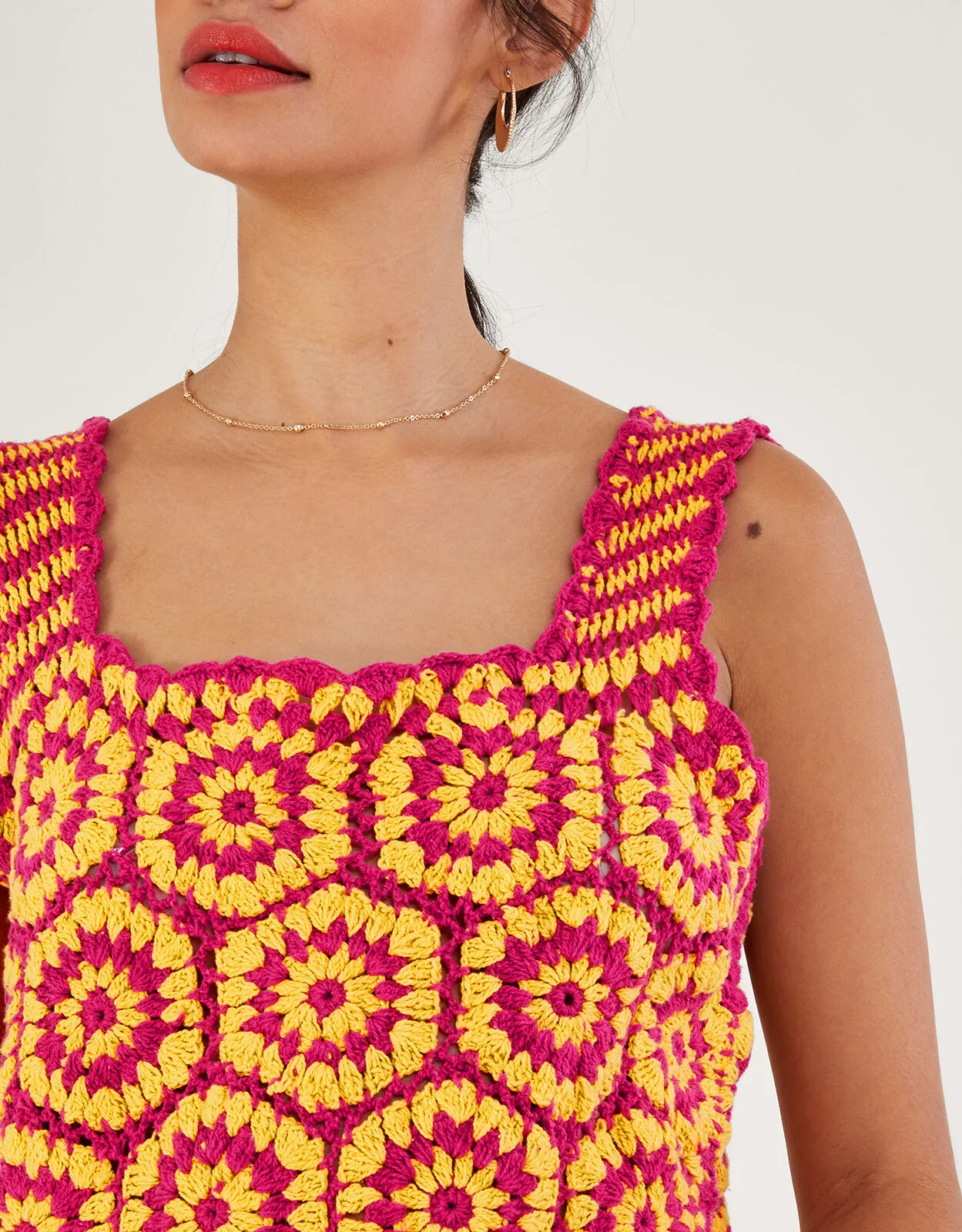 Crochet Tank Top Pink