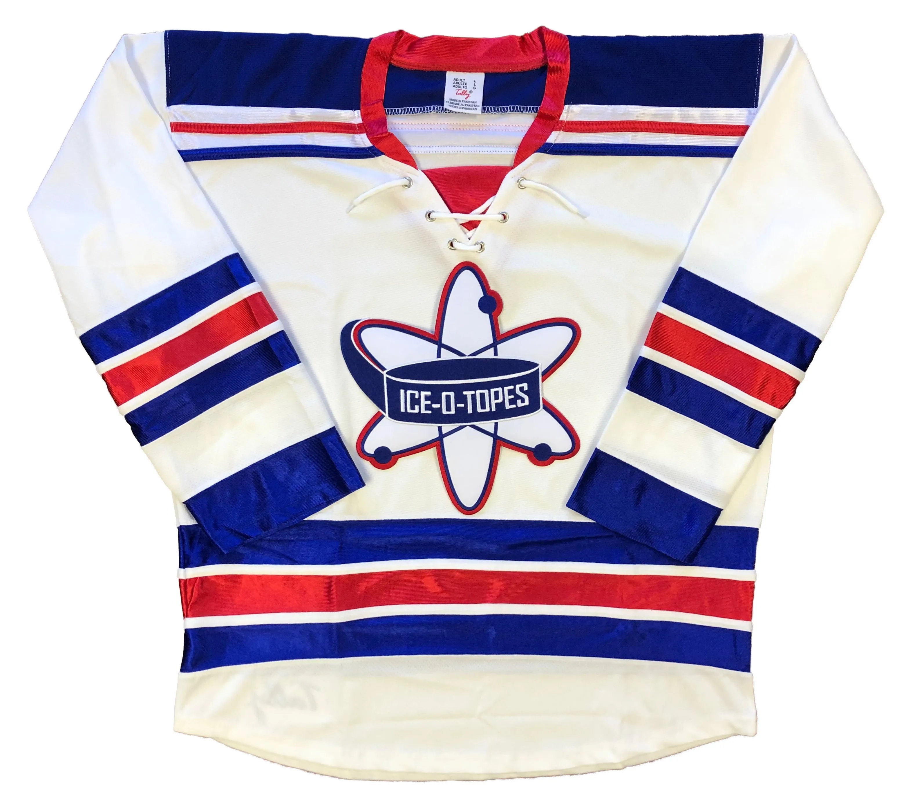 Custom Hockey Jerseys with the Ice-O-Topes Embroidered Twill Logo