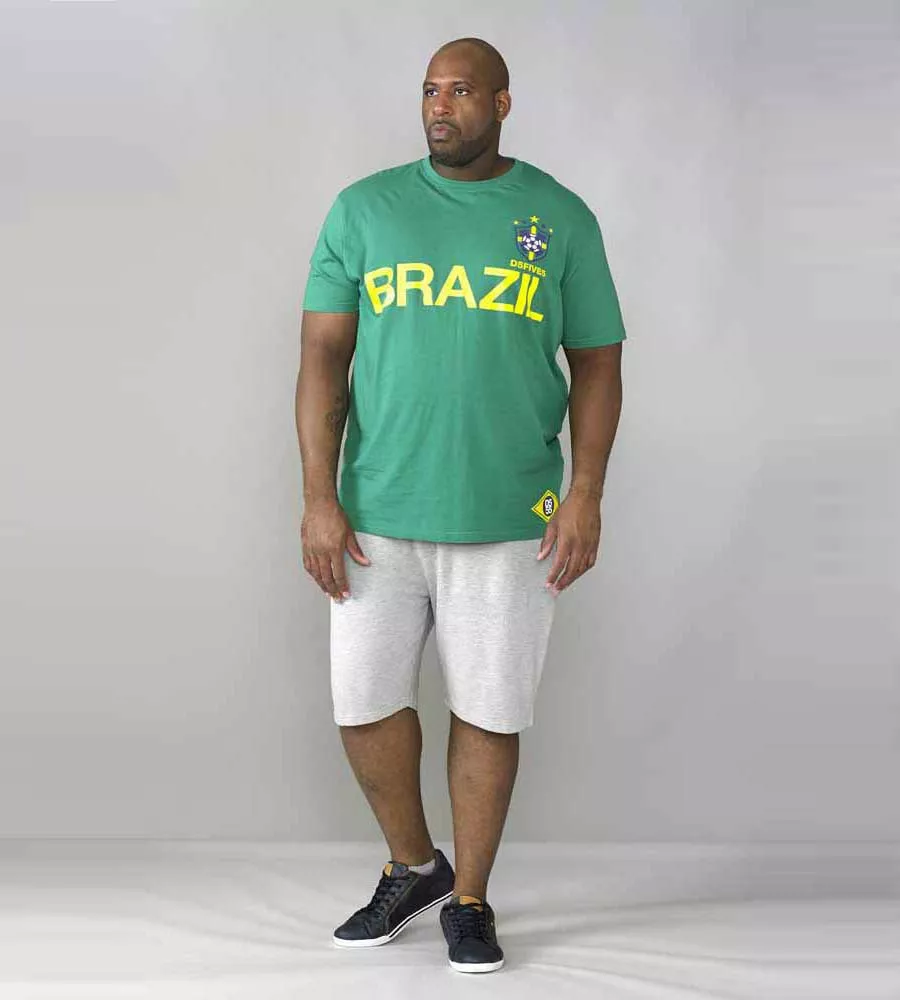 D555 Big Mens Green Brazil Football T-Shirt (RICARDO GREEN)