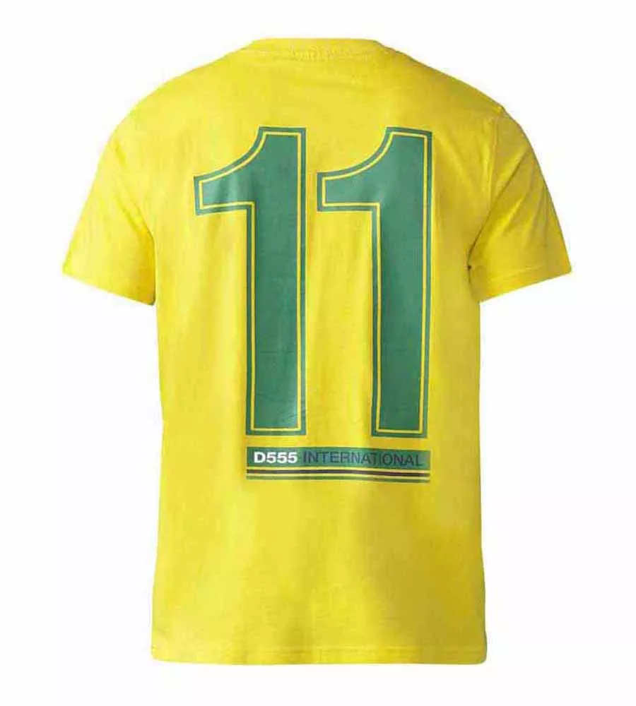 D555 Big Mens Yellow Brazil Football T-Shirt (RICARDO YELLOW)