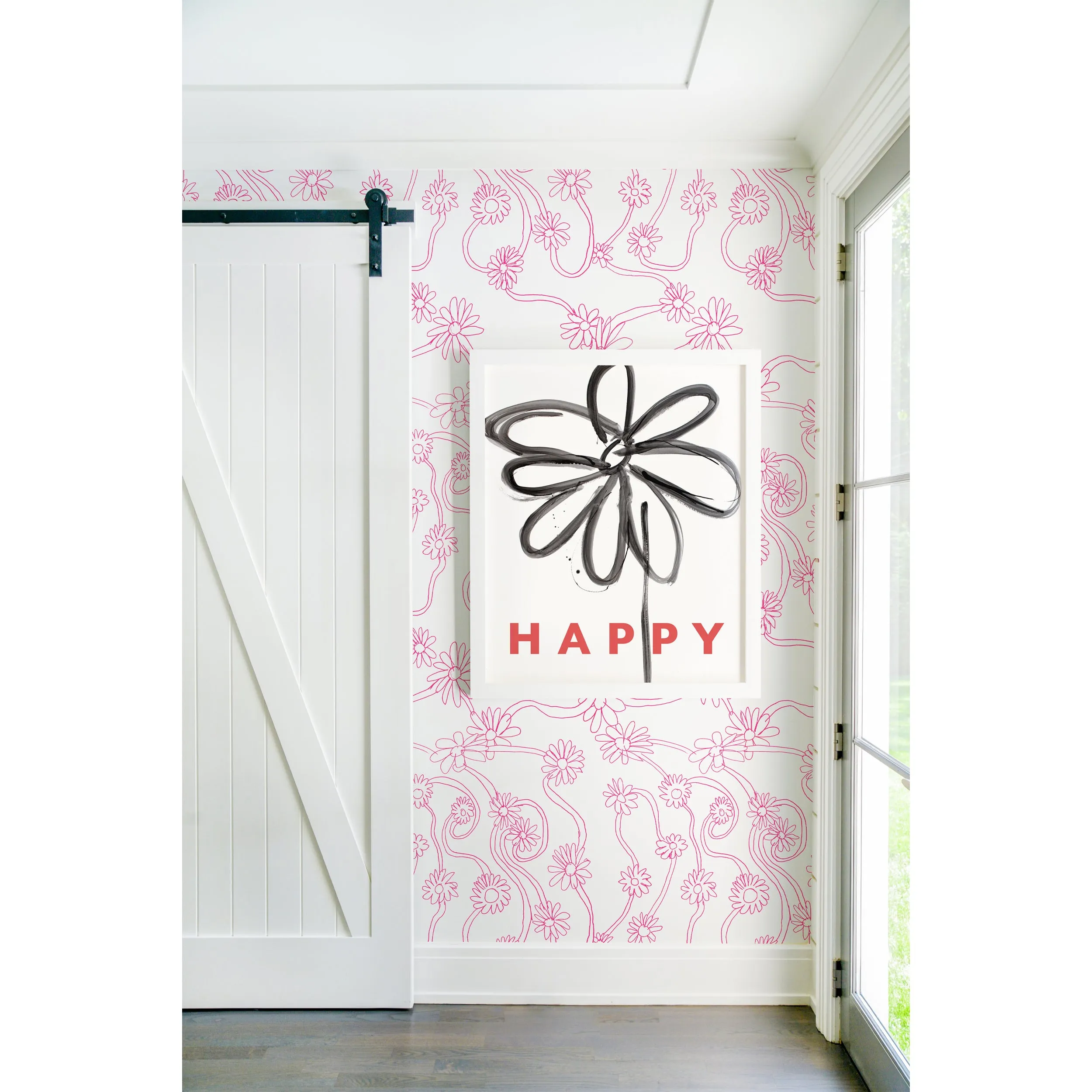 Daisy Pop Pink Wallpaper
