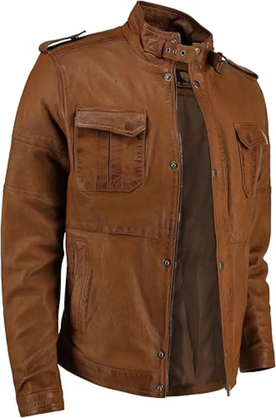 Dark Tan Leather Jacket