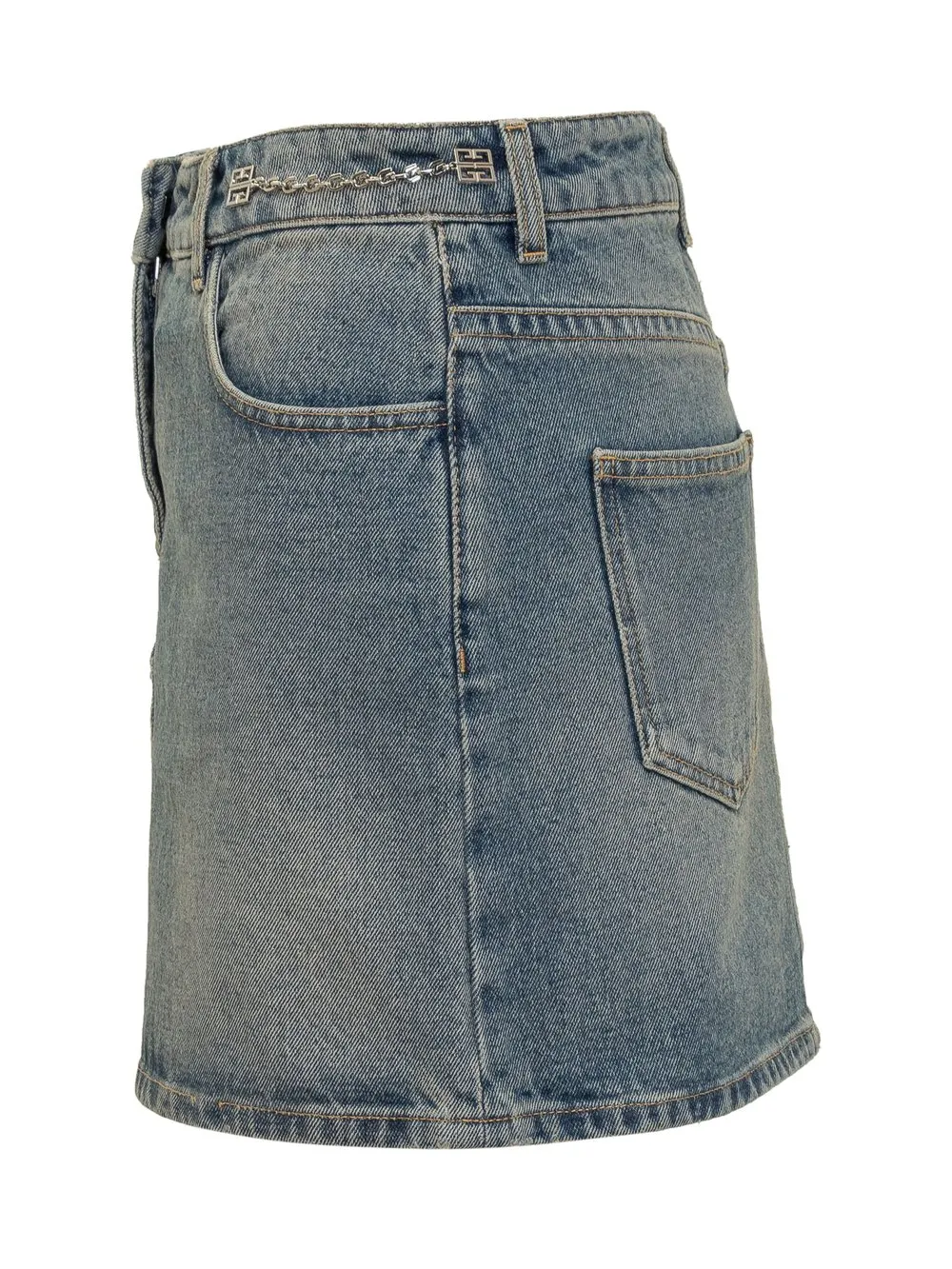 Denim Skirt with Chain