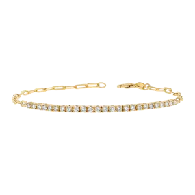 Diamond Tennis Bracelet Paper Clip Link