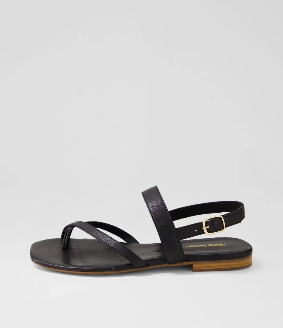 DIANA FERRARI Anord Black Natural Leather Sandals