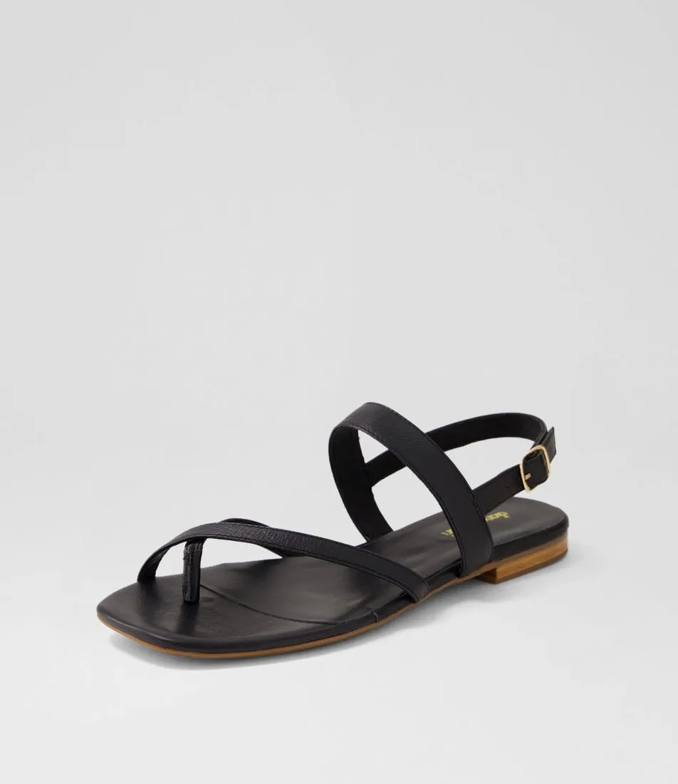 DIANA FERRARI Anord Black Natural Leather Sandals