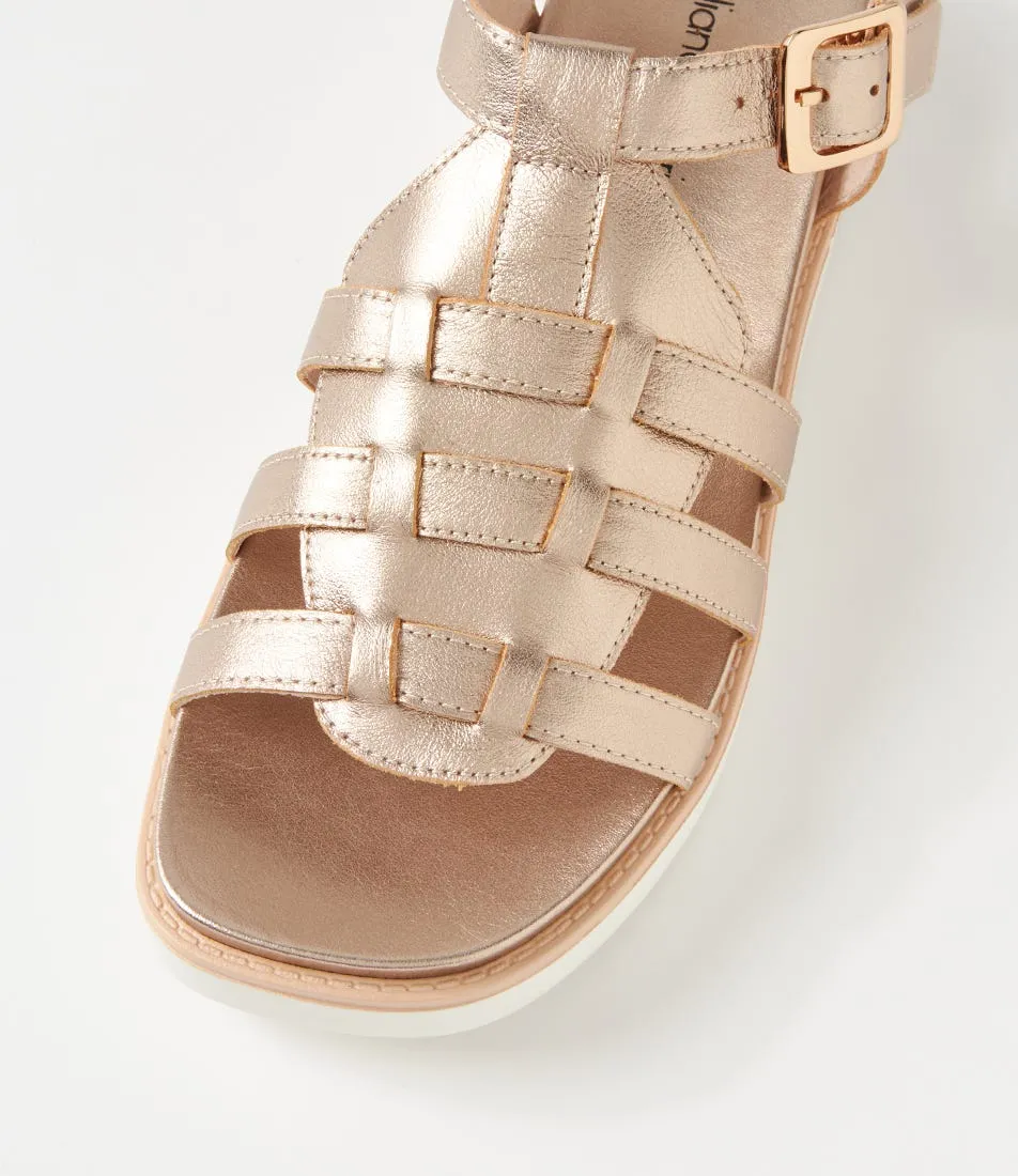 DIANA FERRARI Bindy Champagne White Leather Sandals