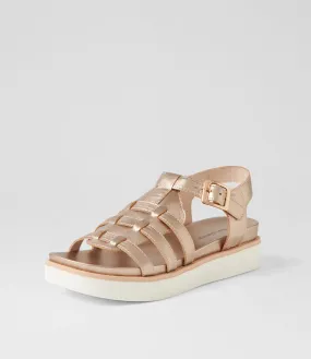 DIANA FERRARI Bindy Champagne White Leather Sandals