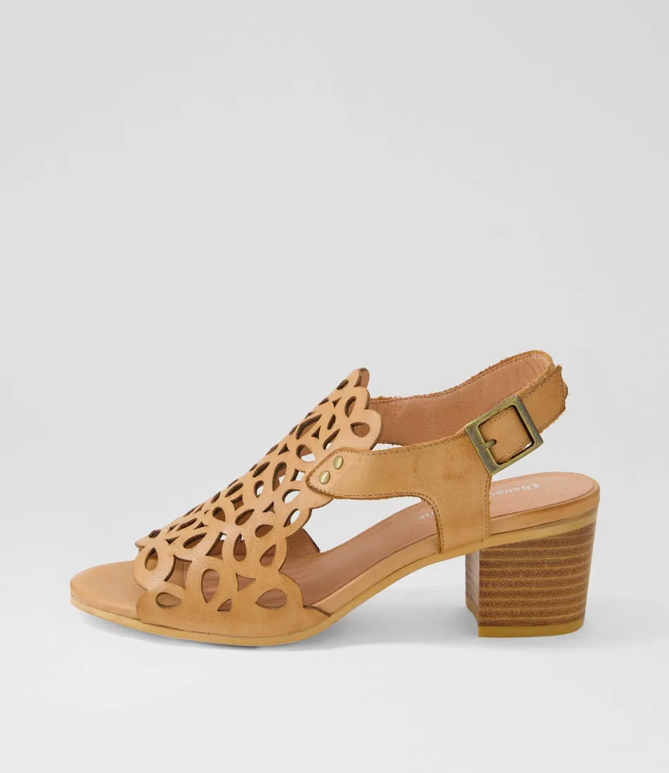 DJANGO & JULIETTE Britae Dark Tan Leather Sandals