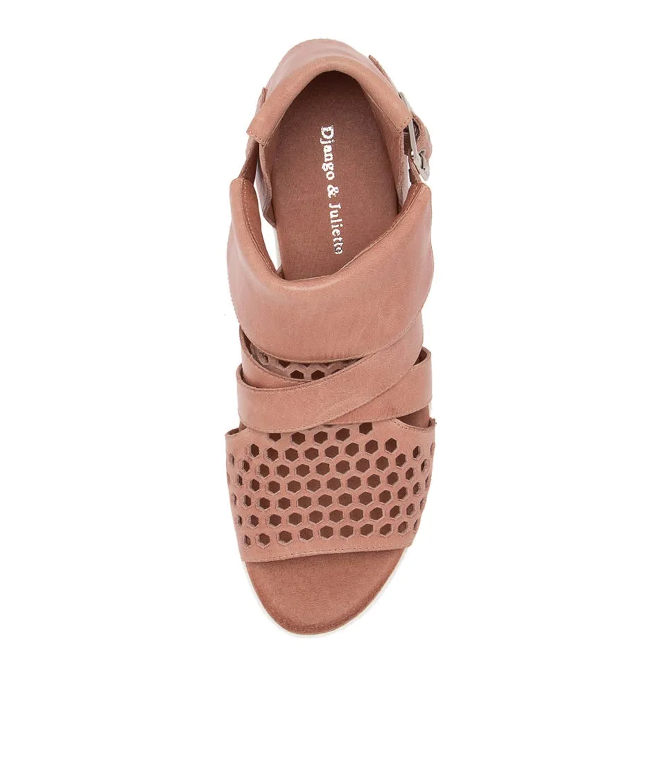 DJANGO & JULIETTE Olyn Blush Leather Sandals Ws