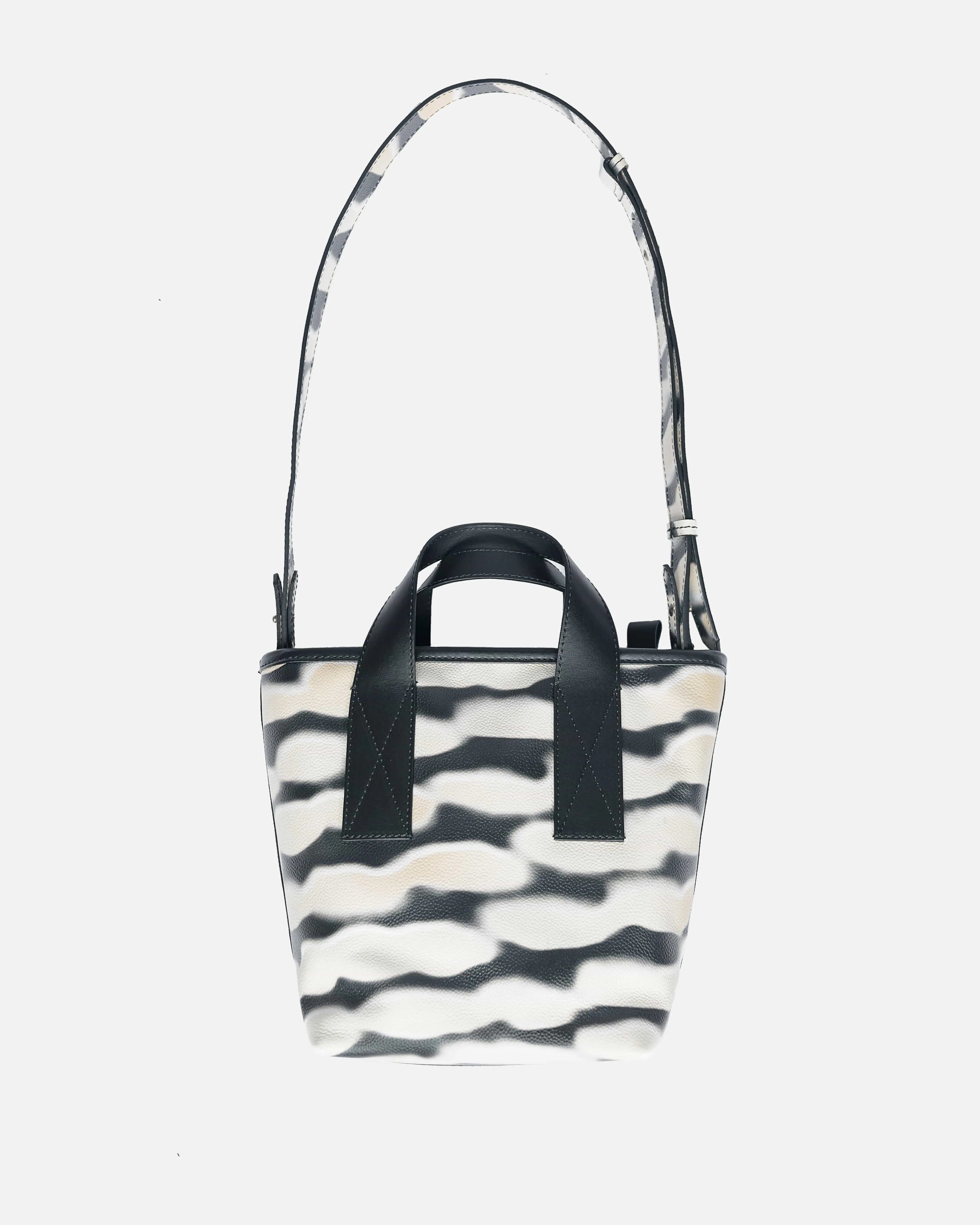 Dries Van Noten Print Leather Zip Tote in White