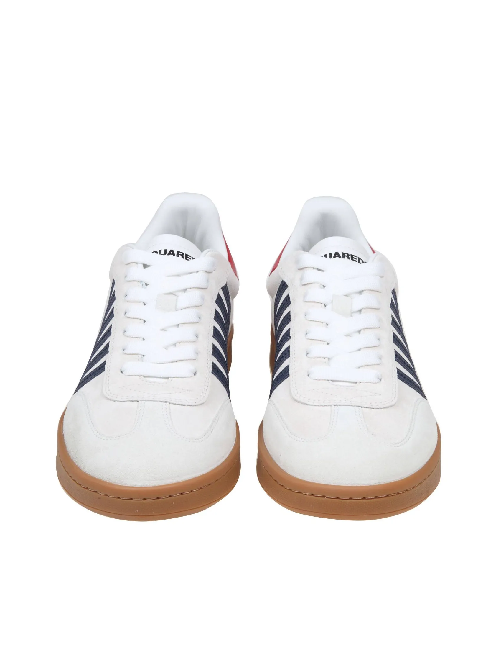 DSQUARED2 BOXER SNEAKERS IN WHITE/BLUE SUEDE LEATHER