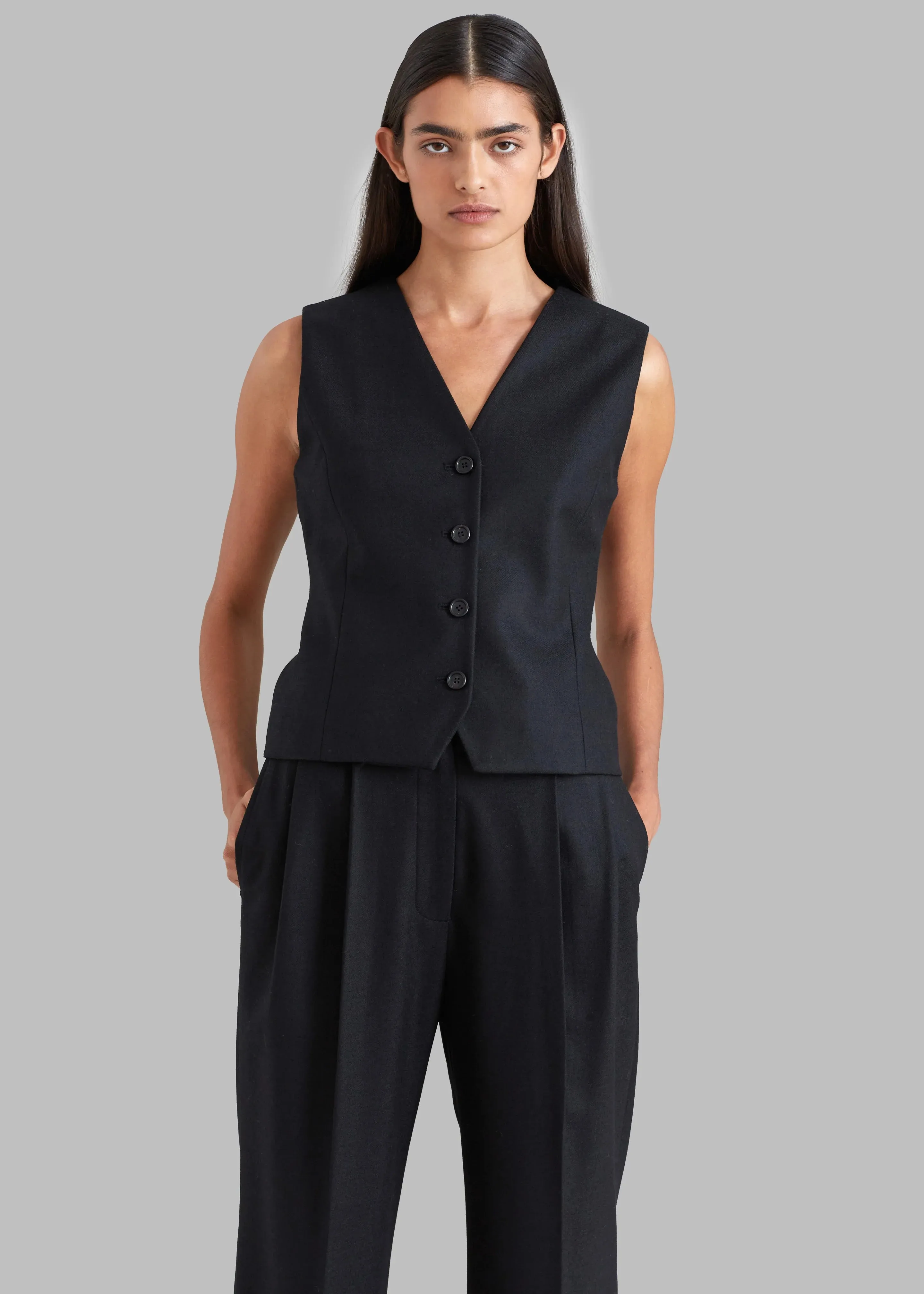Eleanor Wool Vest - Black