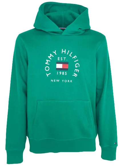 FELPA UOMO VERDE CON CAPPUCCIO