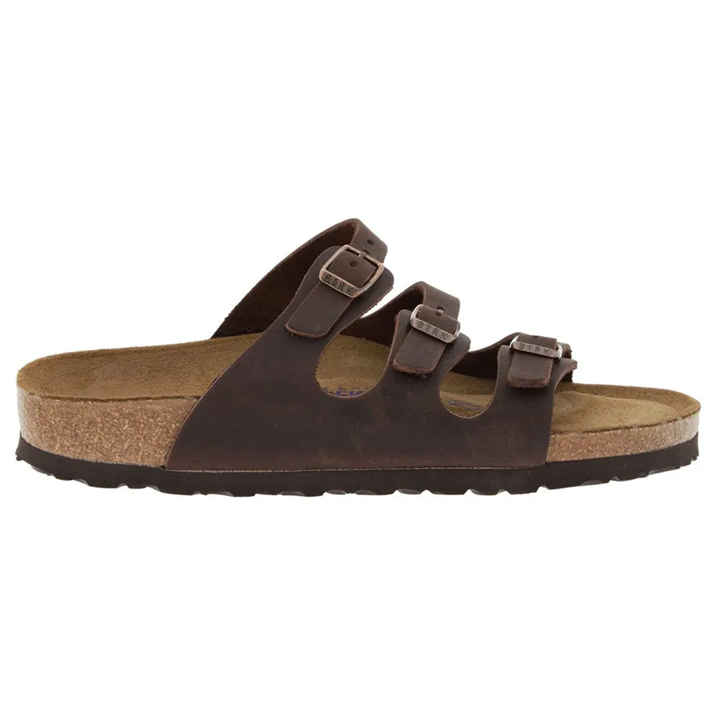 Florida Soft Footbed Oiled Leather Unisex Slide Sandals