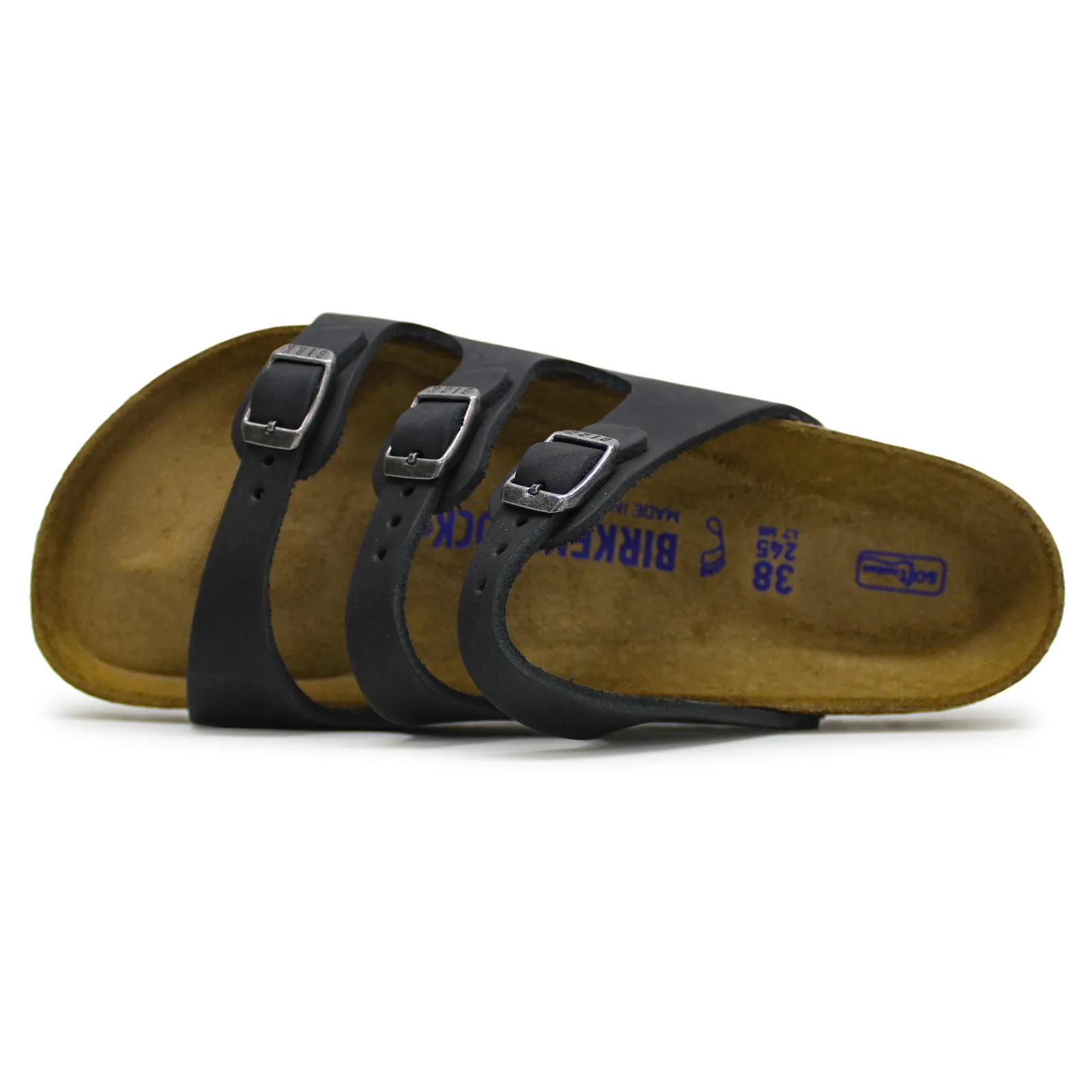 Florida Soft Footbed Oiled Leather Unisex Slide Sandals