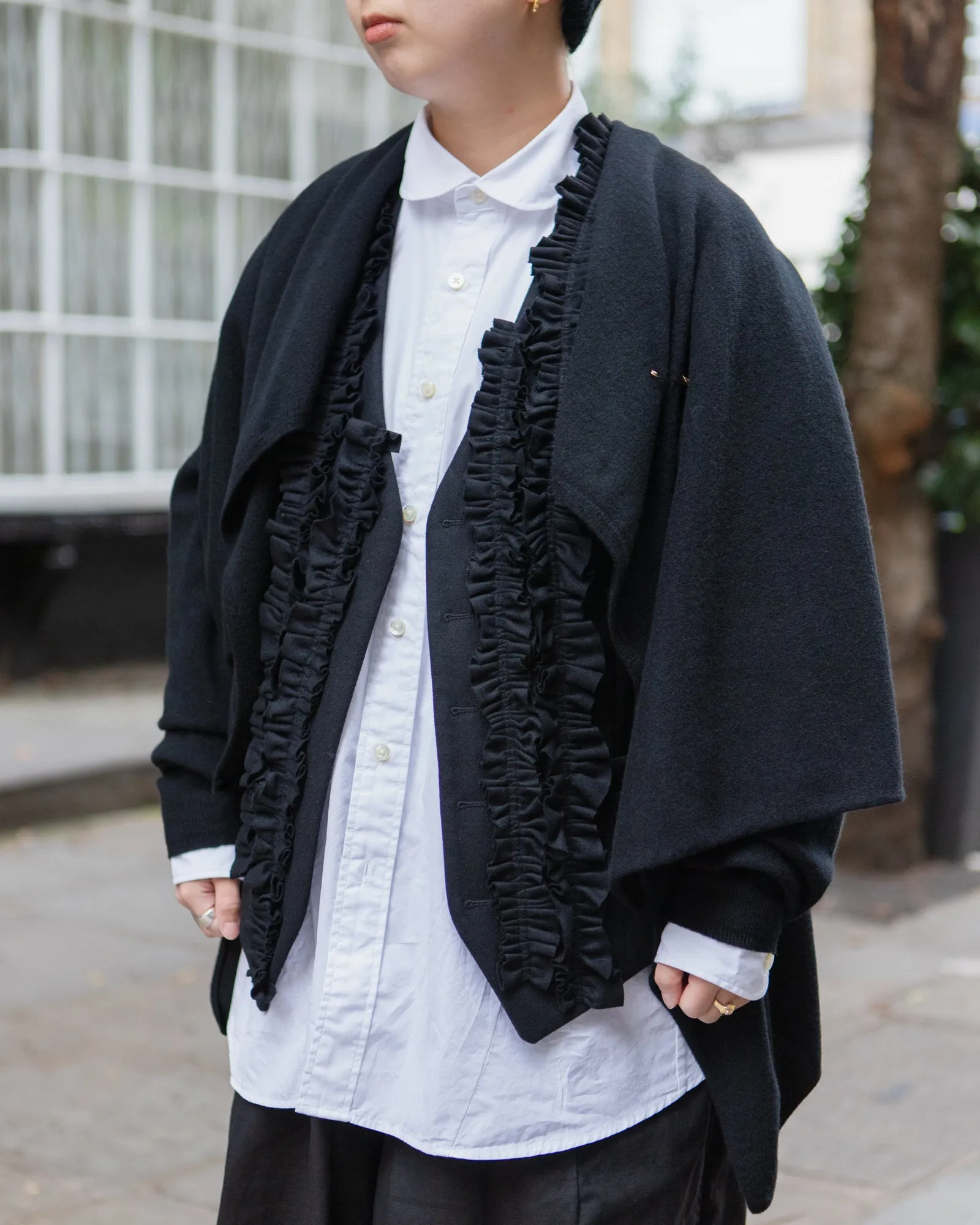 Frill Vest –Black Flannel