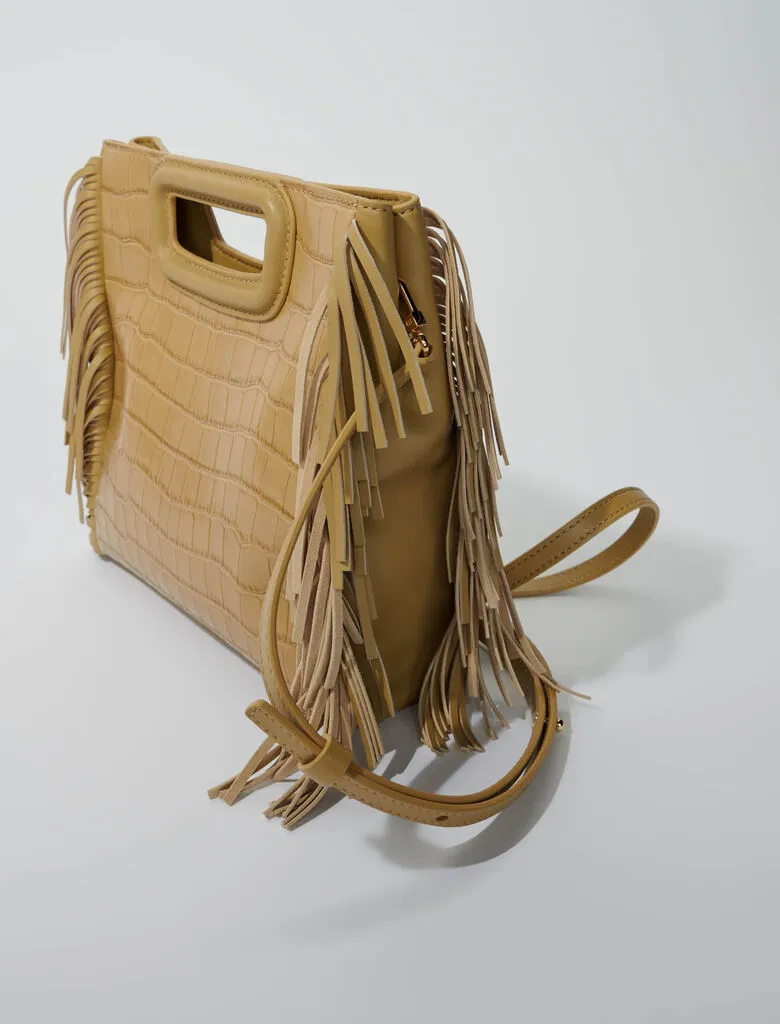 Fringed leather M bag