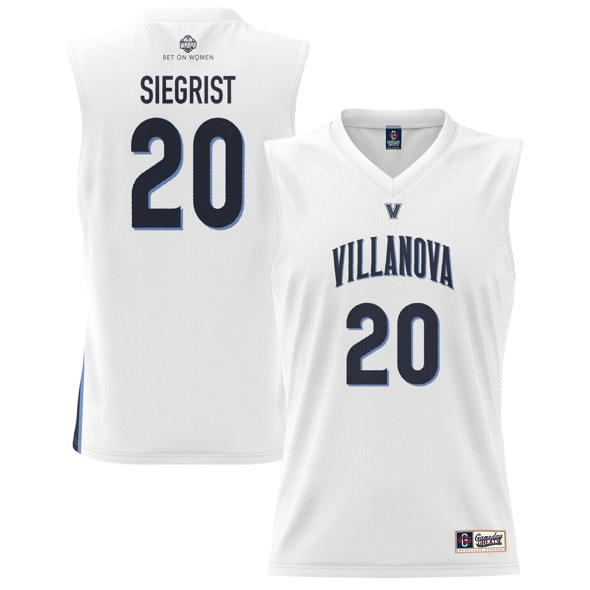 GameDay Greats Madison Siegrist Villanova Wildcats Unisex White Lightweight Basketball Alumni Jersey