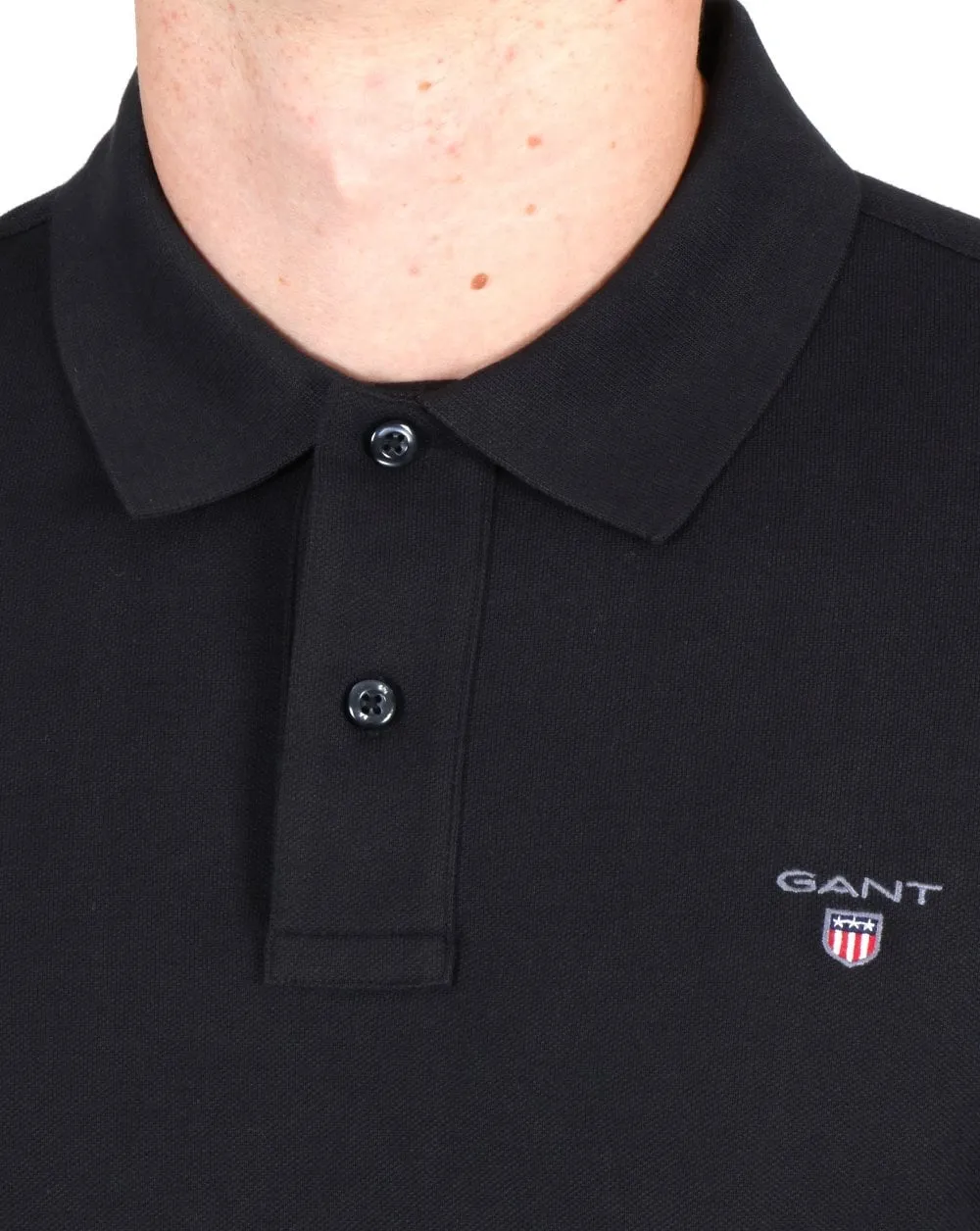 Gant Pique Rugger Polo Black