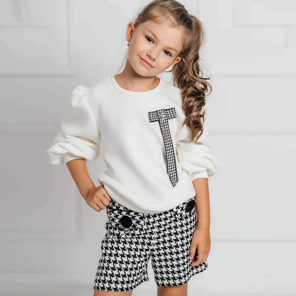 Girls Houndstooth Shorts