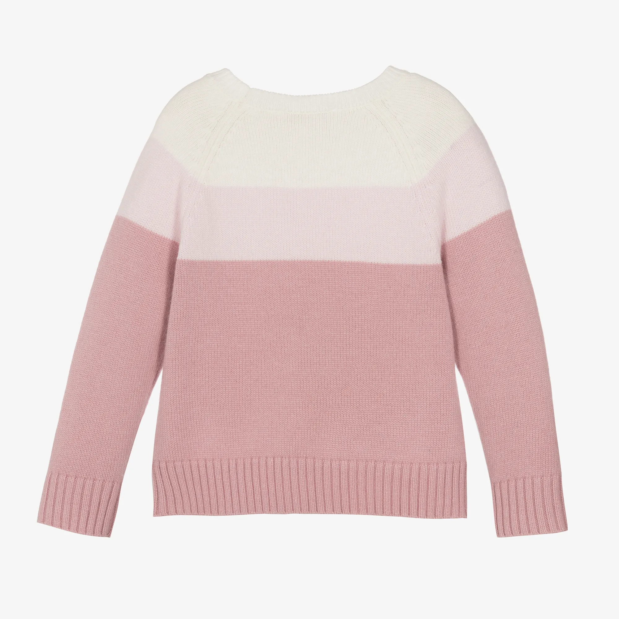 Girls Pink Wool Rose Jumper
