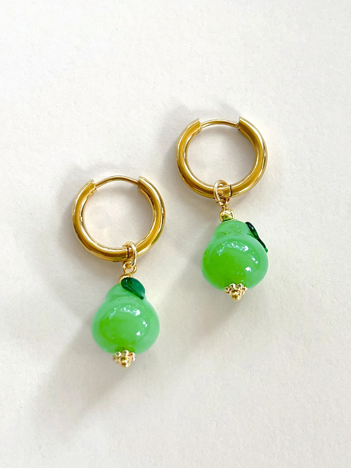 Green Pear Hoops