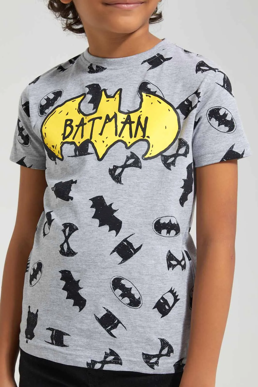 Grey Batman T-Shirt For Boys