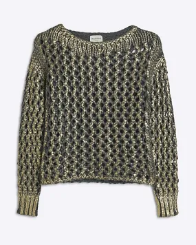 Grey foil cut out jumper