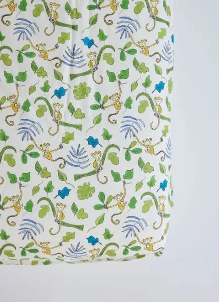 Happy Monkey Crib Sheet