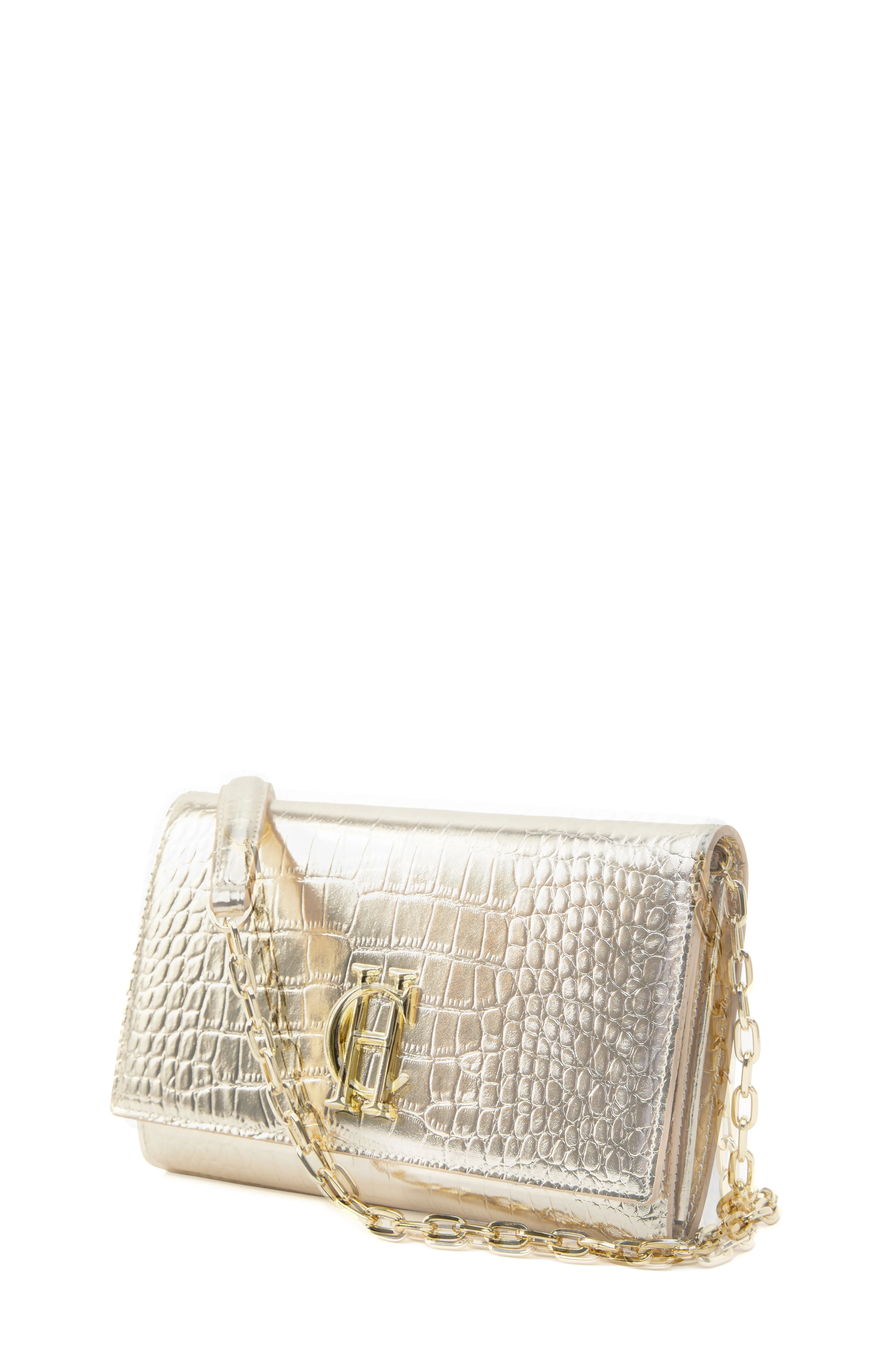 Highbury Clutch Bag (Gold Croc)
