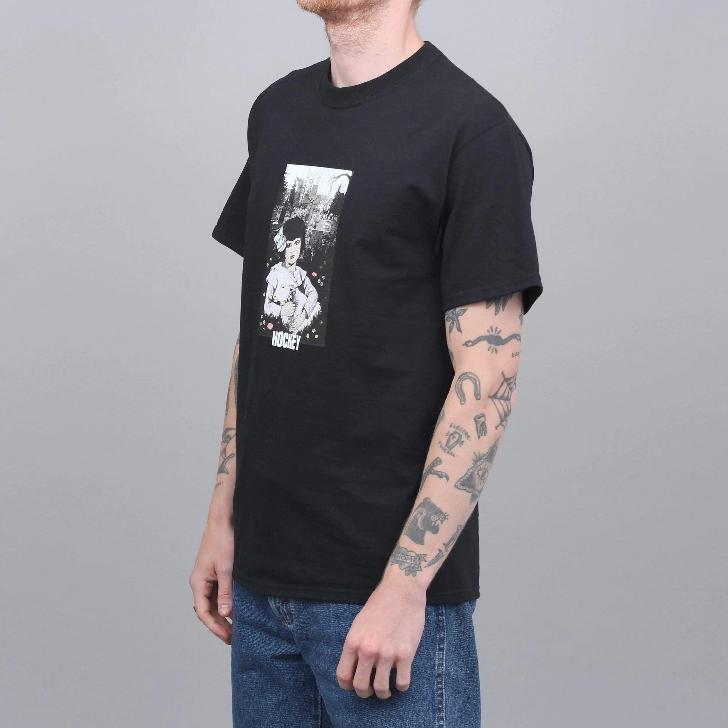 Hockey Lamb Girl T-Shirt Black