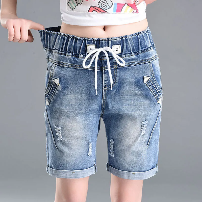 hole casual shorts